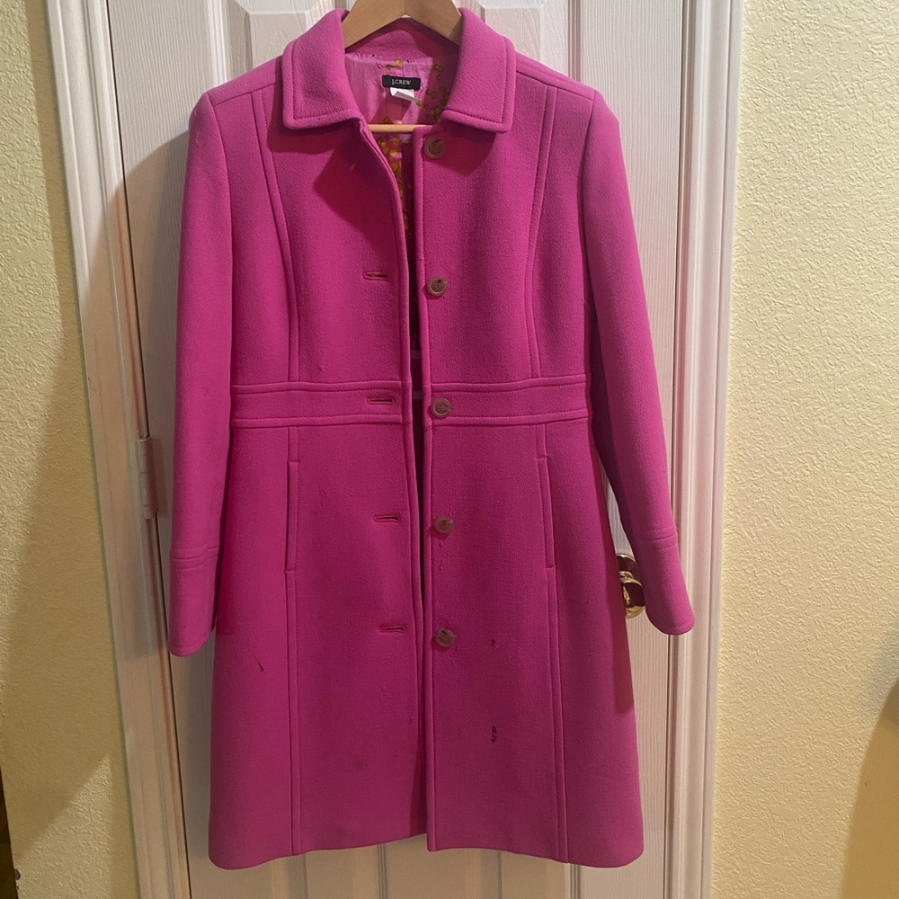 Jcrew Size P4 hot pink pea coat